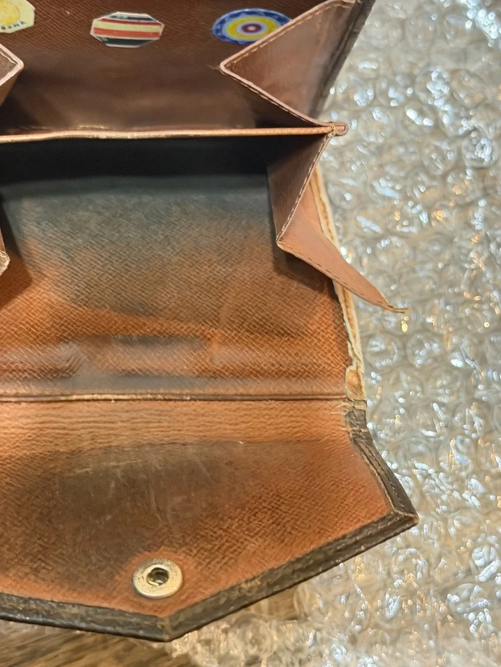 Louis Vuitton Tan Monogram Textured Leather Detail